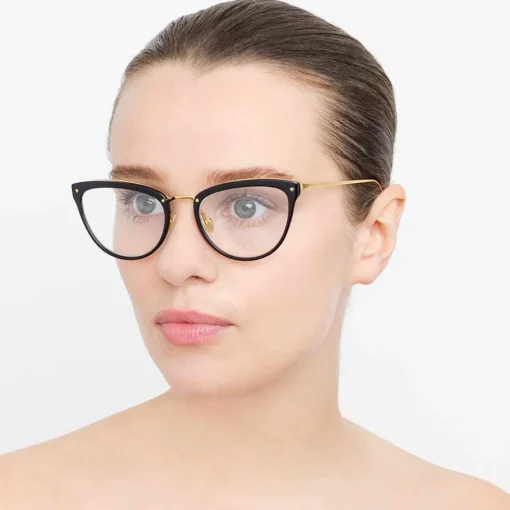 Linda Farrow Sunglasses & Eyewear-- 683 C10 Cat Eye Optical Frames - Black - Eyewear - Avvenice