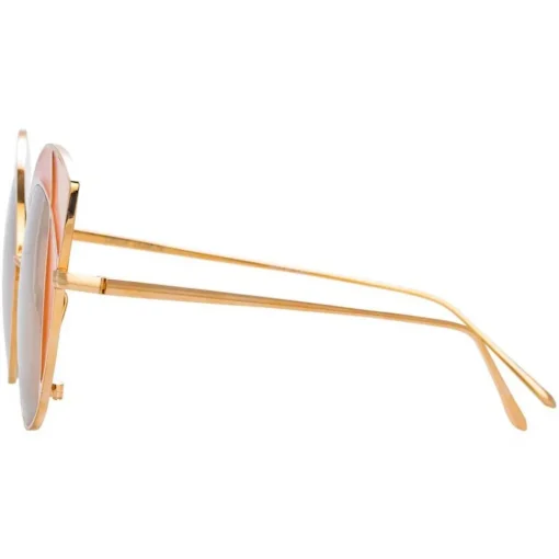 Linda Farrow Sunglasses & Eyewear-- 856 C6 Cat Eye Sunglasses - Rose Gold and Peach Frame - Eyewear - Avvenice