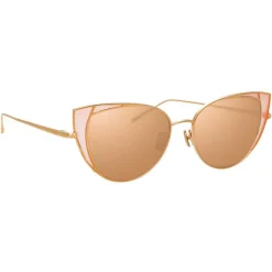 Linda Farrow Sunglasses & Eyewear-- 855 C6 Cat Eye Sunglasses - Rose Gold and Peach - Eyewear - Alessandra Ambrosio Official - Avvenice