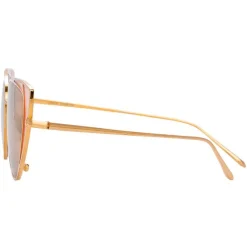 Linda Farrow Sunglasses & Eyewear-- 855 C6 Cat Eye Sunglasses - Rose Gold and Peach - Eyewear - Alessandra Ambrosio Official - Avvenice