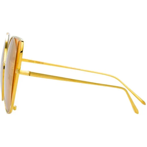 Linda Farrow Sunglasses & Eyewear-- 854 C4 Cat Eye Sunglasses - Yellow Gold - Eyewear - Avvenice