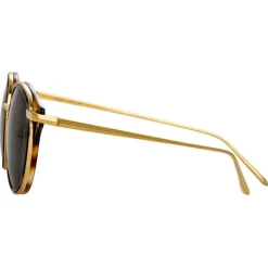 Linda Farrow Sunglasses & Eyewear-- 911 C2 D-Frame Sunglasses - Tortoiseshell - Eyewear - Avvenice