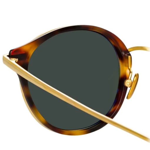 Linda Farrow Sunglasses & Eyewear-- 911 C2 D-Frame Sunglasses - Tortoiseshell - Eyewear - Avvenice