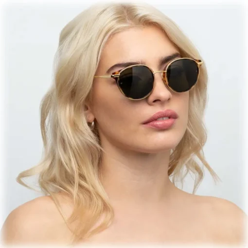 Linda Farrow Sunglasses & Eyewear-- 911 C2 D-Frame Sunglasses - Tortoiseshell - Eyewear - Avvenice