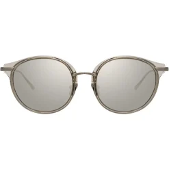 Linda Farrow Sunglasses & Eyewear-- 911 C5 D-Frame Sunglasses - Truffle - Eyewear - Avvenice