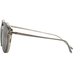 Linda Farrow Sunglasses & Eyewear-- 911 C5 D-Frame Sunglasses - Truffle - Eyewear - Avvenice