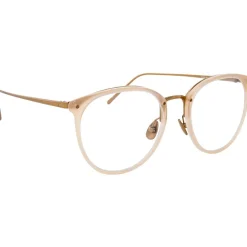 Linda Farrow Sunglasses & Eyewear-- 251 C56 Oval Optical Frames - Milky Peach - Eyewear - Avvenice