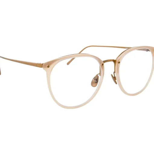 Linda Farrow Sunglasses & Eyewear-- 251 C56 Oval Optical Frames - Milky Peach - Eyewear - Avvenice