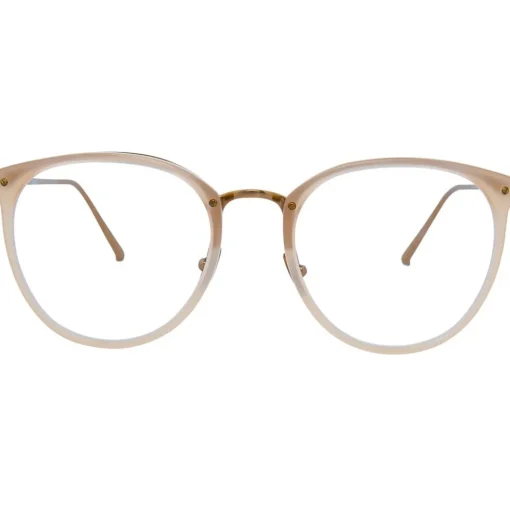 Linda Farrow Sunglasses & Eyewear-- 251 C56 Oval Optical Frames - Milky Peach - Eyewear - Avvenice