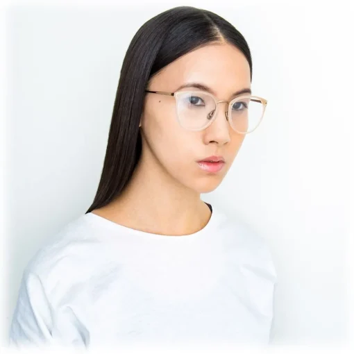 Linda Farrow Sunglasses & Eyewear-- 251 C56 Oval Optical Frames - Milky Peach - Eyewear - Avvenice