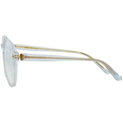 Linda Farrow Sunglasses & Eyewear-- 40 C26 Oval Optical Frames - Clear and Milky Pink - Eyewear - Avvenice