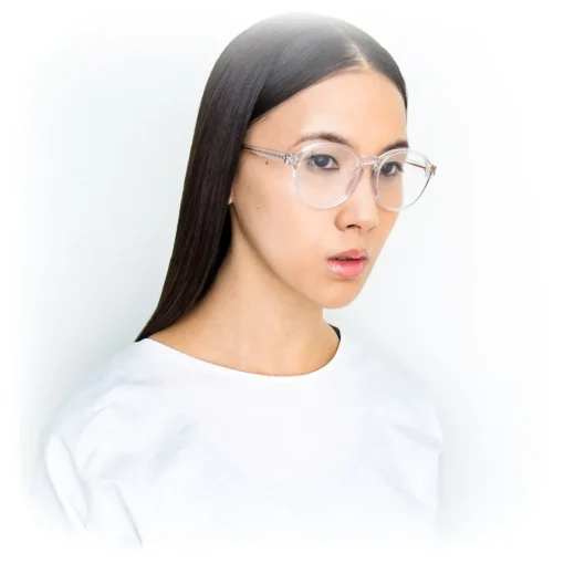 Linda Farrow Sunglasses & Eyewear-- 40 C26 Oval Optical Frames - Clear and Milky Pink - Eyewear - Avvenice