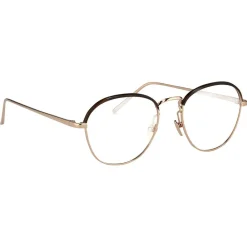 Linda Farrow Sunglasses & Eyewear-- 502 C3 Oval Optical Frames - Rose Gold and Mocha - Eyewear - Avvenice
