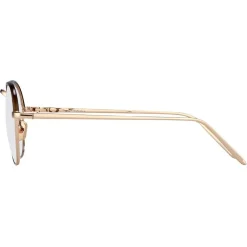 Linda Farrow Sunglasses & Eyewear-- 502 C3 Oval Optical Frames - Rose Gold and Mocha - Eyewear - Avvenice