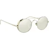 Linda Farrow Sunglasses & Eyewear-- 427 C2 Oval Sunglasses - White Gold - Eyewear - Gigi Hagid - Elle Macpherson - Official - Avvenice