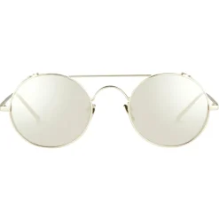 Linda Farrow Sunglasses & Eyewear-- 427 C2 Oval Sunglasses - White Gold - Eyewear - Gigi Hagid - Elle Macpherson - Official - Avvenice