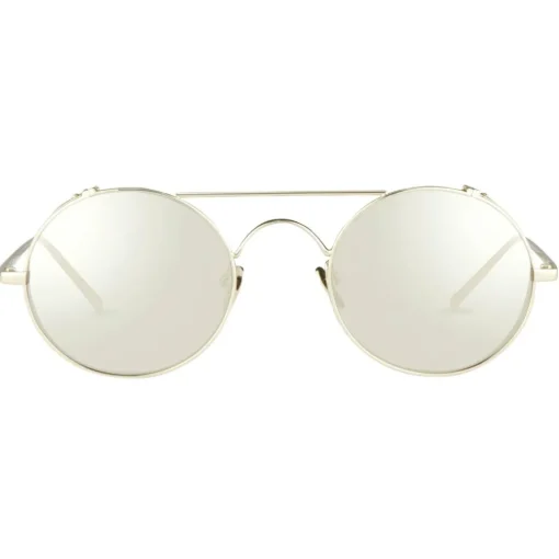 Linda Farrow Sunglasses & Eyewear-- 427 C2 Oval Sunglasses - White Gold - Eyewear - Gigi Hagid - Elle Macpherson - Official - Avvenice