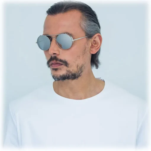 Linda Farrow Sunglasses & Eyewear-- 427 C2 Oval Sunglasses - White Gold - Eyewear - Gigi Hagid - Elle Macpherson - Official - Avvenice