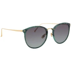 Linda Farrow Sunglasses & Eyewear-- 251 C40 Oval Sunglasses - Jade - Eyewear - Avvenice