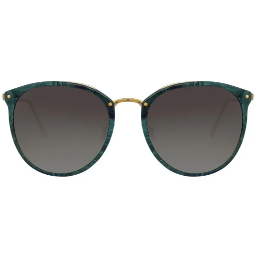 Linda Farrow Sunglasses & Eyewear-- 251 C40 Oval Sunglasses - Jade - Eyewear - Avvenice