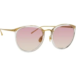 Linda Farrow Sunglasses & Eyewear-- 251 C60 Oval Sunglasses - Clear - Eyewear - Avvenice