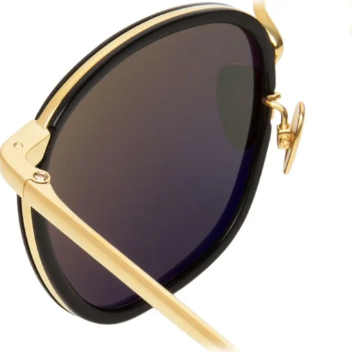 Linda Farrow Sunglasses & Eyewear-- 562 C1 Oval Sunglasses - Black - Eyewear - Avvenice