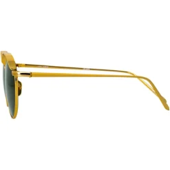 Linda Farrow Sunglasses & Eyewear-- 623 C5 Oval Sunglasses - Yellow Gold - Eyewear - Avvenice