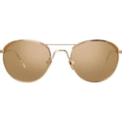 Linda Farrow Sunglasses & Eyewear-- 623 C3 Oval Sunglasses - Rose Gold - Eyewear - Avvenice