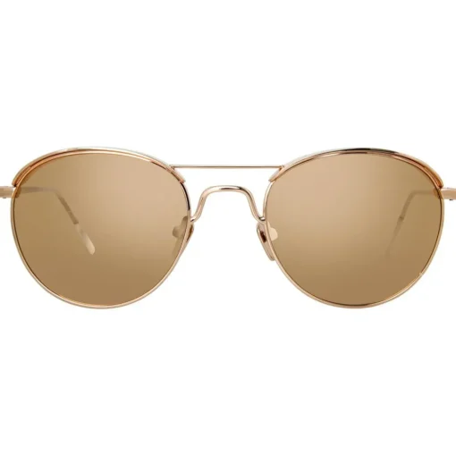 Linda Farrow Sunglasses & Eyewear-- 623 C3 Oval Sunglasses - Rose Gold - Eyewear - Avvenice