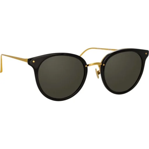 Linda Farrow Sunglasses & Eyewear-- 722 C1 Oval Sunglasses - Black - Eyewear - Avvenice