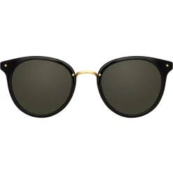 Linda Farrow Sunglasses & Eyewear-- 722 C1 Oval Sunglasses - Black - Eyewear - Avvenice