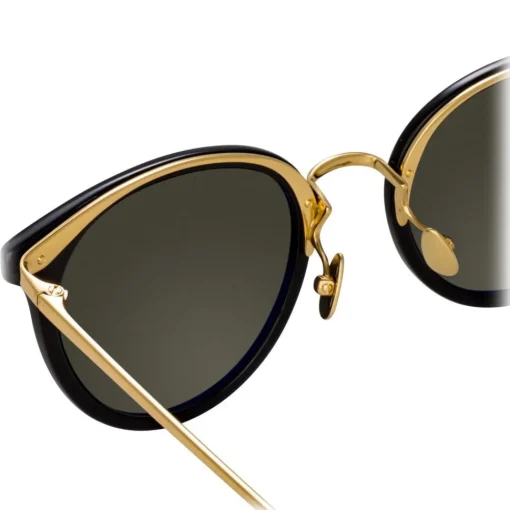 Linda Farrow Sunglasses & Eyewear-- 722 C1 Oval Sunglasses - Black - Eyewear - Avvenice