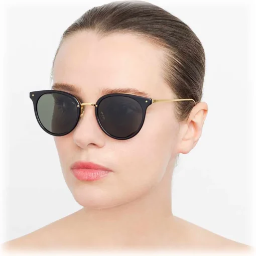 Linda Farrow Sunglasses & Eyewear-- 722 C1 Oval Sunglasses - Black - Eyewear - Avvenice