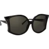 Linda Farrow Sunglasses & Eyewear-- 595 C1 Oversized Sunglasses - Black - Eyewear - Avvenice