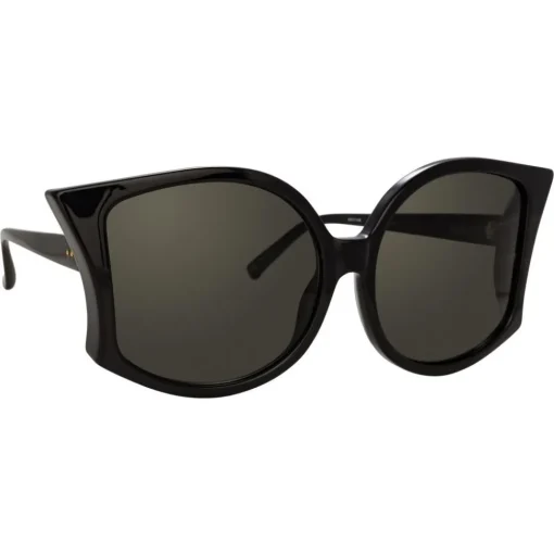 Linda Farrow Sunglasses & Eyewear-- 595 C1 Oversized Sunglasses - Black - Eyewear - Avvenice
