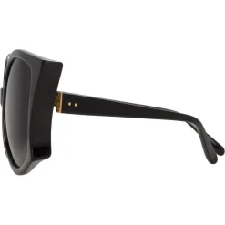 Linda Farrow Sunglasses & Eyewear-- 595 C1 Oversized Sunglasses - Black - Eyewear - Avvenice