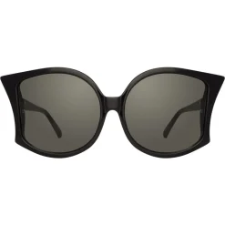 Linda Farrow Sunglasses & Eyewear-- 595 C1 Oversized Sunglasses - Black - Eyewear - Avvenice