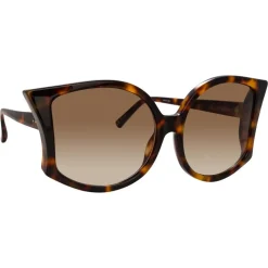 Linda Farrow Sunglasses & Eyewear-- 595 C4 Oversized Sunglasses - Tortoiseshell - Eyewear - Avvenice