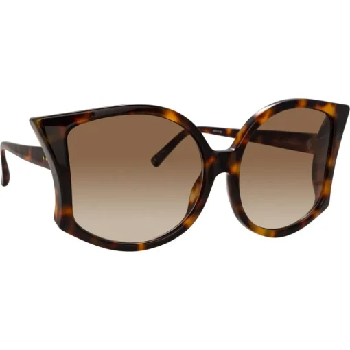 Linda Farrow Sunglasses & Eyewear-- 595 C4 Oversized Sunglasses - Tortoiseshell - Eyewear - Avvenice