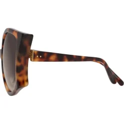 Linda Farrow Sunglasses & Eyewear-- 595 C4 Oversized Sunglasses - Tortoiseshell - Eyewear - Avvenice