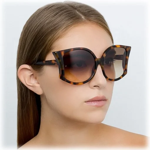 Linda Farrow Sunglasses & Eyewear-- 595 C4 Oversized Sunglasses - Tortoiseshell - Eyewear - Avvenice