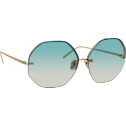 Linda Farrow Sunglasses & Eyewear-- 567 C9 Oversized Sunglasses - Light Gold - Eyewear - Avvenice