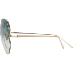 Linda Farrow Sunglasses & Eyewear-- 567 C9 Oversized Sunglasses - Light Gold - Eyewear - Avvenice