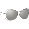 Linda Farrow Sunglasses & Eyewear-- 695 C2 Oversized Sunglasses - White Gold - Eyewear - Avvenice