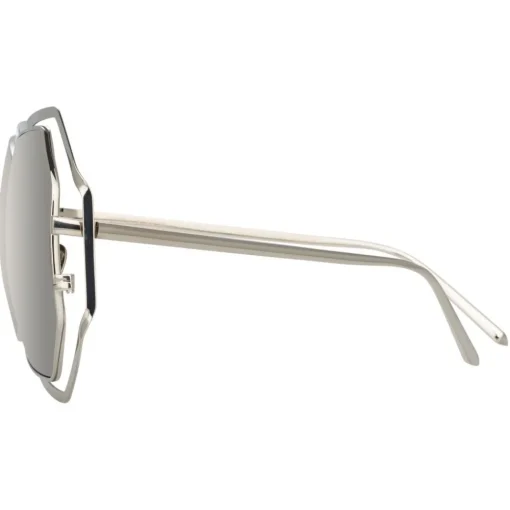 Linda Farrow Sunglasses & Eyewear-- 695 C2 Oversized Sunglasses - White Gold - Eyewear - Avvenice