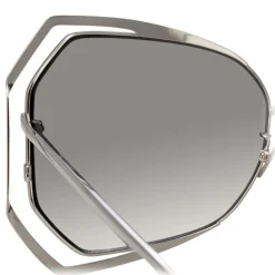 Linda Farrow Sunglasses & Eyewear-- 695 C2 Oversized Sunglasses - White Gold - Eyewear - Avvenice