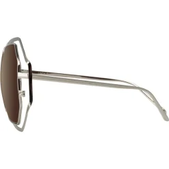 Linda Farrow Sunglasses & Eyewear-- 695 C5 Oversized Sunglasses - White Gold - Eyewear - Avvenice