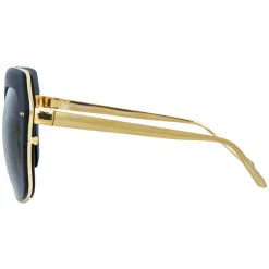 Linda Farrow Sunglasses & Eyewear-- 578 C1 Oversized Sunglasses - Black - Eyewear - Avvenice