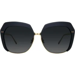 Linda Farrow Sunglasses & Eyewear-- 578 C1 Oversized Sunglasses - Black - Eyewear - Avvenice