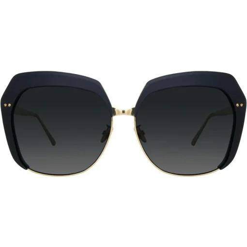 Linda Farrow Sunglasses & Eyewear-- 578 C1 Oversized Sunglasses - Black - Eyewear - Avvenice